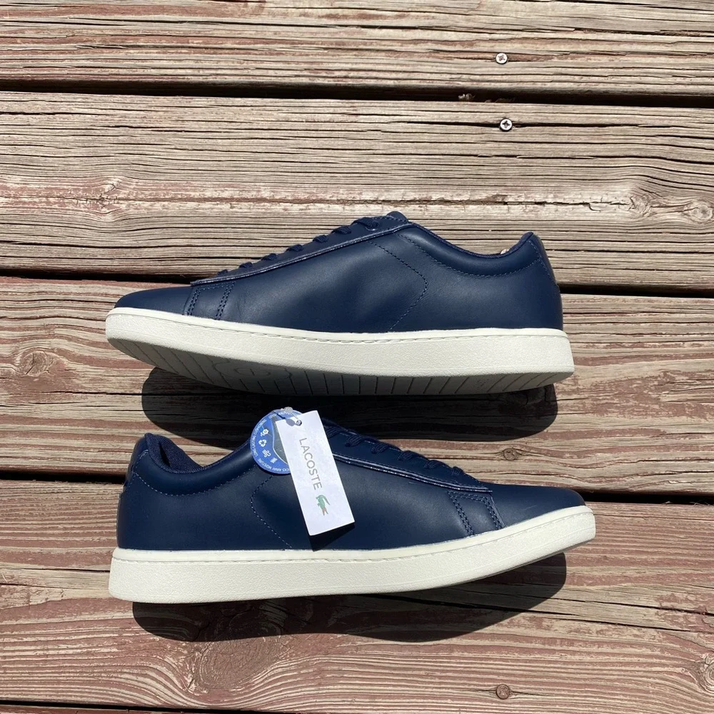 NWT Lacoste Low-Top Casual Minimalist Sneakers Navy Blue Size 9